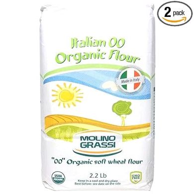 Molino Grassi Organic Italian "00" Soft Wheat Flour (2.2 lb, 2 Pack) 
