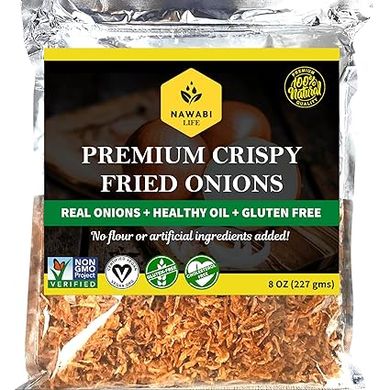 Crispy Fried Onions: Natural, Gluten-Free, Keto-Friendly, Low Carb, Resealable (8 oz) 
