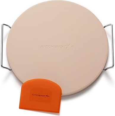 12" Round Cordierite Pizza Stone with Rack & Scraper (1500°F)
