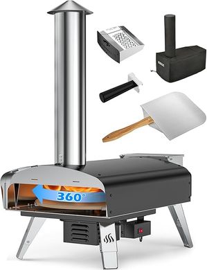 Tisserie W-Oven: Automatic Rotating Wood Pellet Pizza Oven with Accessories
