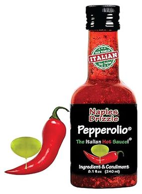 Pepperolio: Italian Hot Sauce with Extra Virgin Olive Oil and Red Pepper Drizzle 
