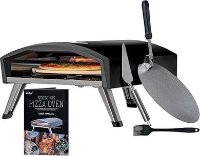 Deco Chef Portable Gas Pizza Oven with Self-Rotating Baking Stone