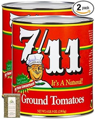 Stanislaus Ground Tomato Sauce: Signature Pizza Sauce, #10 Can (6 lb, 9 oz), Pack of 2 + Free Basil 
