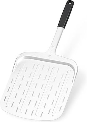 12-Inch Perforated Aluminum Pizza Peel with Long Handle 
