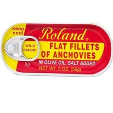 Roland Flat Anchovies in Olive Oil (2 oz) 
