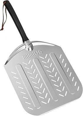 Professional Aluminum Perforated Pizza Peel & Paddle (12x14") 
