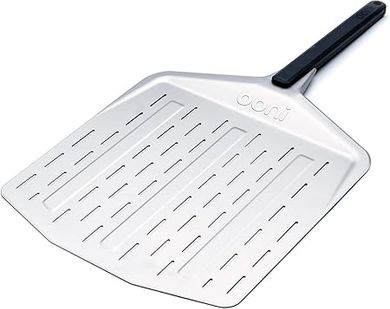 Ooni 14" Perforated Pizza Peel: A lightweight, long-handled metal pizza peel for easy turning and oven access.
