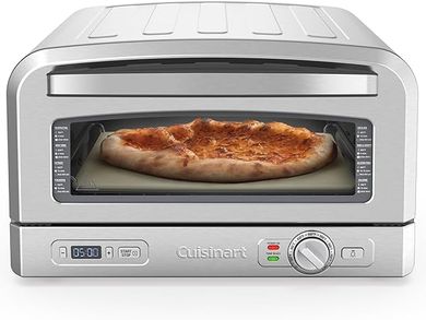 Cuisinart 12" Countertop Pizza Oven: Fast, Portable, Stainless Steel.
