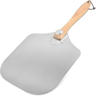 Luvan Foldable Pizza Peel: 12x14 Inch Aluminum Paddle with Wooden Handle 
