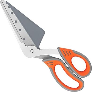 Multifunctional Pizza Scissors with Spatula: 27cm, Stainless Steel, Soft Grip
