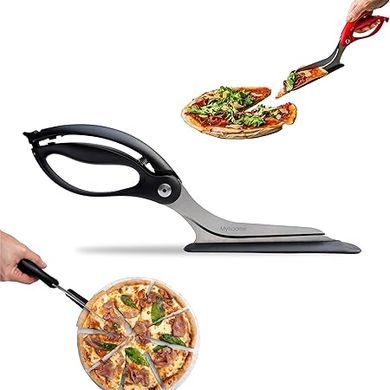 MyHoome Non-Stick Pizza Scissors:  Easy-to-Clean, Secure-Grip Cutter & Server
