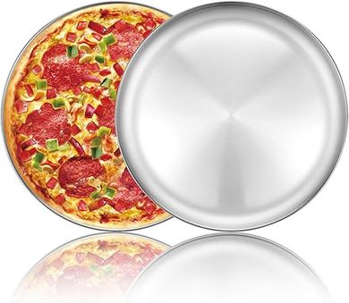 12-Inch Stainless Steel Pizza Pans (2-Pack)
