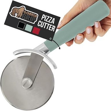 Gorilla Grip Large Pizza Cutter:  Sharp, Rust-Resistant, Comfort Grip,  Slice Thick or Thin 
