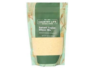 Country Life Vegan Cheez Mix: Organic, Instant Cheddar Substitute for Mac & Cheese, Burgers, and Veggies (12.5oz) 
