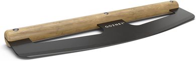 Gozney Rocker Pizza Cutter: 13 ¾" stainless steel blade with wooden handle.
