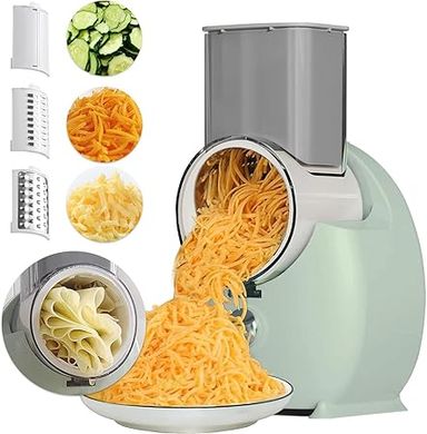 Electric Cheese & Veggie Grater/Slicer: 3 Blades, 2024 Upgrade
