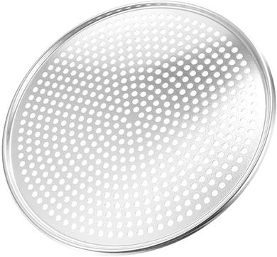 BESTonZON 16" Stainless Steel Pizza Pan:  Nonstick, Perforated, Oven-Safe Baking & Serving Tray.
