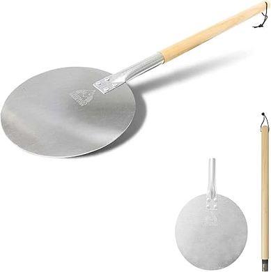 9-inch Aluminum Pizza Peel with Leather Strap & Detachable Wood Handle
