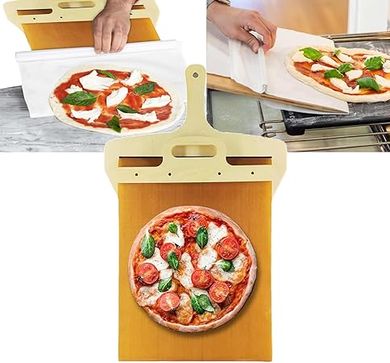 Magic Pizza Peel:  Effortless Dough Transfer & Sliding
