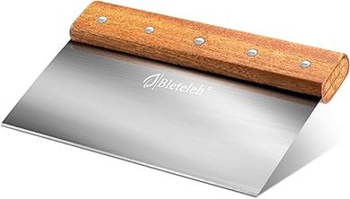 8-Inch Stainless Steel Bench Scraper with Wooden Handle
