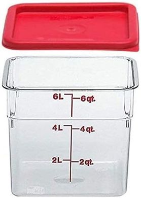 Cambro 6-Quart Clear Polycarbonate Food Container with Lid
