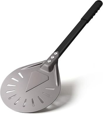 9-Inch Perforated Aluminum Pizza Peel with Metal Handle
