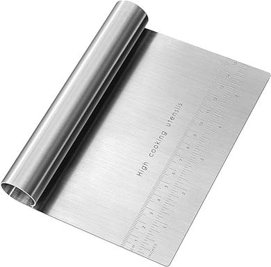 Multipurpose Stainless Steel Pastry Scraper & Cutter with Scale
