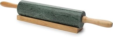 Green Marble Rolling Pin with Base
