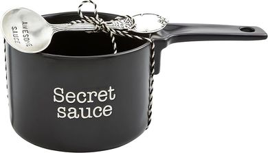 Mud Pie Black Secret Sauce Set (Dish & Spoon)
