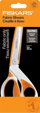 Fiskars RazorEdge Fabric Shears: 9" heavy-duty, ergonomic softgrip handles, premium stainless steel.
