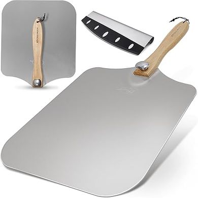 16" Extra-Large Pizza Peel with 14" Stainless Steel Cutter & Folding Handle
