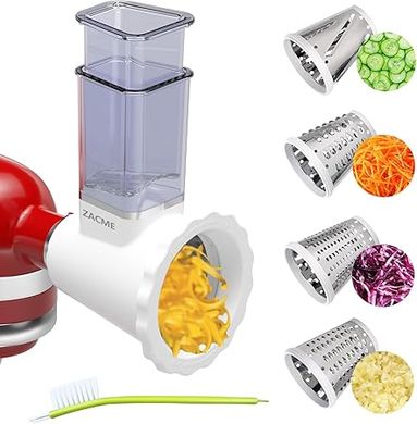 KitchenAid Stand Mixer Cheese & Vegetable Slicer/Shredder Attachment (4 Blades, Dishwasher Safe)
