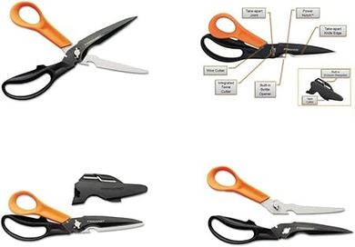 Fiskars Titanium All-Purpose Scissors & Knife: Sharpener Included
