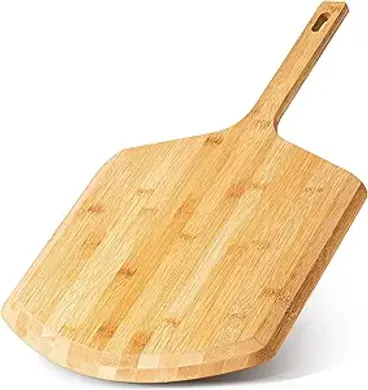 Bamboo Pizza Peel & Server: 16" Wood Paddle for Pizza, Bread, & More
