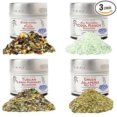 Artisan Pizza Seasoning Set: All-Natural, Small-Batch Gourmet Spices in Magnetic Tins
