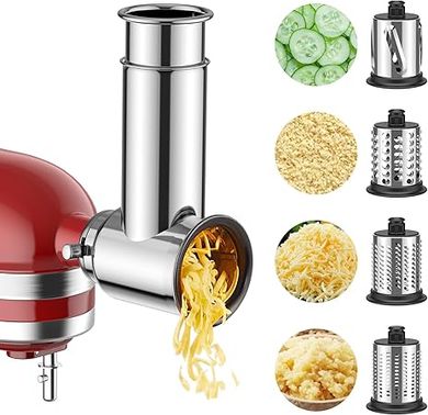 Cofun KitchenAid Stainless Steel Slicer & Shredder:  Versatile Salad & Vegetable Prep Attachment
