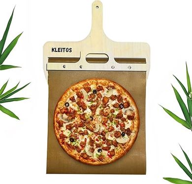 Premium 12" Wooden Pizza Peel with Non-Stick Surface & Sliding Cloth
