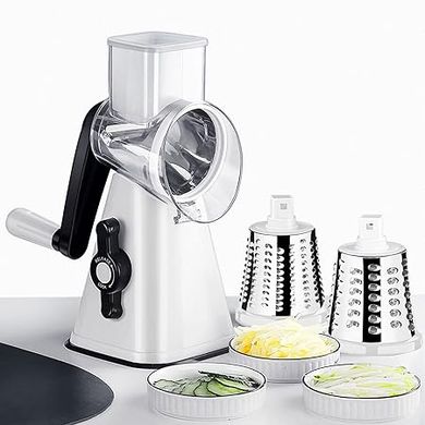 3-in-1 Rotary Kitchen Tool: Cheese Grater, Vegetable Shredder & Slicer
