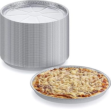 12 Disposable Round Foil Pizza Pans (12-1/4") – Baking Trays for Pizza, Cookies & More
