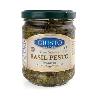 Giusto Sapore Basil Pesto: Authentic Italian Gourmet Spread (6.3oz)
