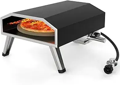 Portable 16" Stainless Steel Gas Pizza Oven: 1000°F, Rotating, Foldable
