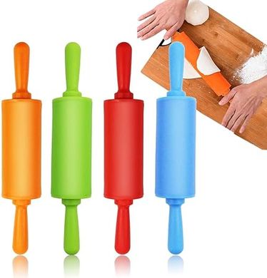 Mini Rolling Pins for Kids: 4-Pack, 9" Non-Stick Silicone
