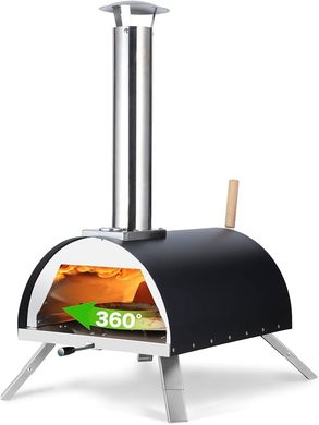 Hello Dr. 16" Outdoor Wood & Gas Rotating Pizza Oven
