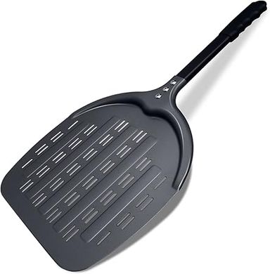 12-Inch Perforated Aluminum Pizza Peel: Restaurant-Grade, Non-Stick, Long Handle
