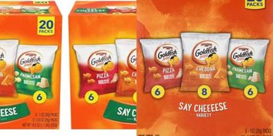 Goldfish Cheese Variety Pack: Cheddar, Pizza, Parmesan (40 crackers)
