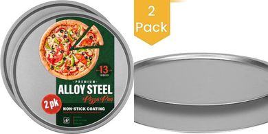 DecorRack 13" Non-Stick Steel Pizza Pans (2-Pack)
