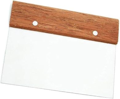 Tezzorio 6x4" Stainless Steel Bench Scraper with Wooden Handle
