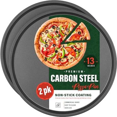 DecorRack Premium Carbon Steel Pizza Pans (2-pack)
