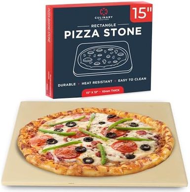 Large Pizza & Baking Stone Set (15x12 inch) for Oven & Grill
