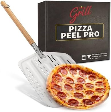 Pro XL Pizza Peel: 12"+ Perforated Non-Stick Paddle
